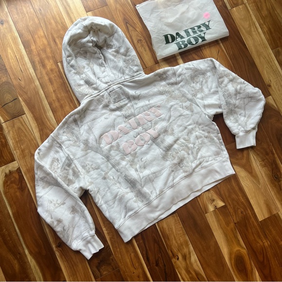 NWOT Limited Edition Dairy Boy Paige Lorenze Pink Puff Logo Woodland Camo hoodie - Picture 12 of 13